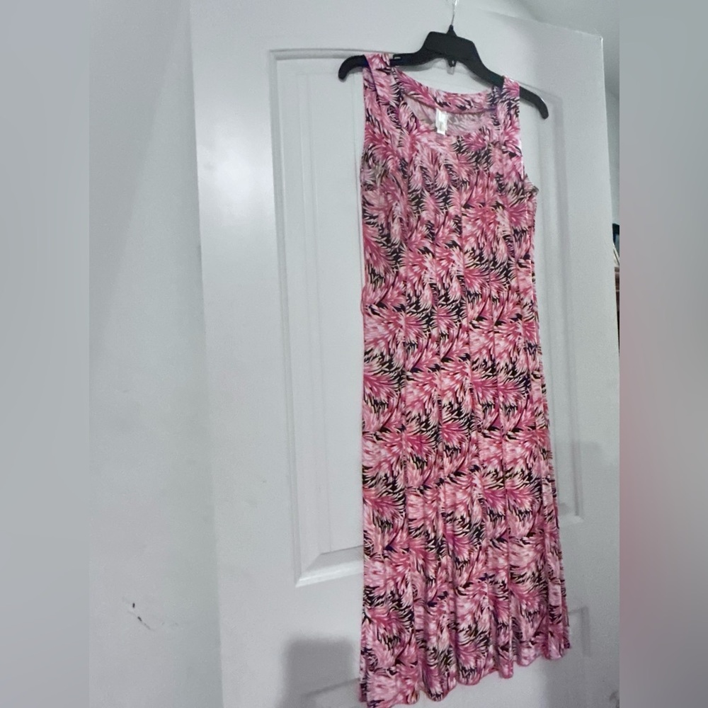 PerSeption Concept Pink and Black Floral Maxi Dress
